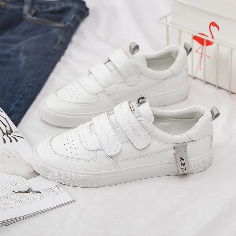 

Women Casual Shoes 2019 spring Women Sneakers Fashion Breathable PU Leather Platform White Women Shoes Soft Footwears