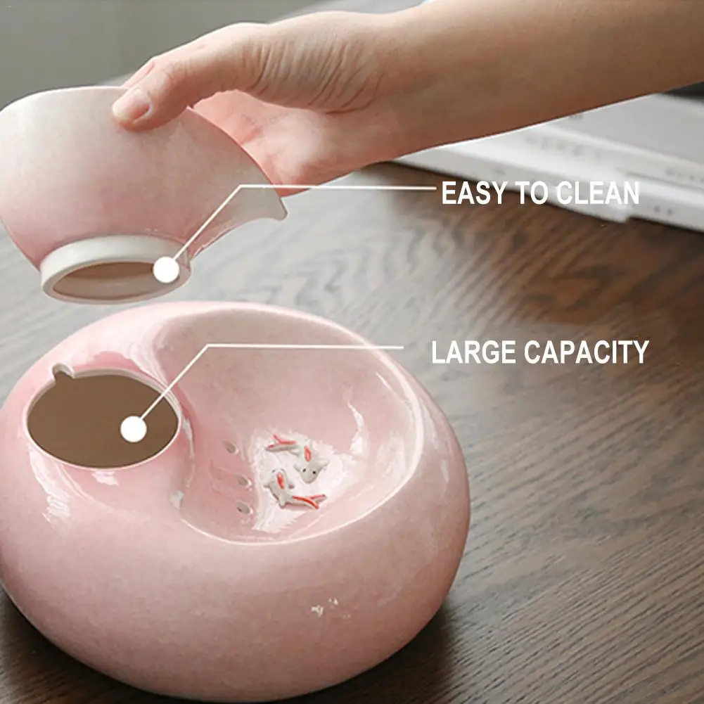 Ceramic Pet Drinker Cat Smart Water Feeder Automatic Cycle Three-dimensional Fountain Live Water Tank Filter