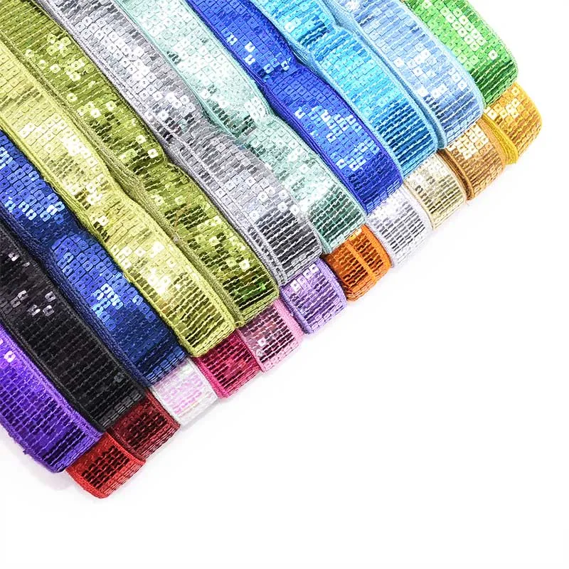 

5 Yards/lot 5 Rows Square Sequin Beading Ribbon 2.5cm DIY Lace Trims for Hand Craft Sewing Garments Headdress Wedding Decoration