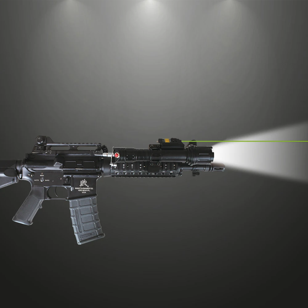 Лазерсветильник фонарь для винтовки AR15 AK47 500 люмен военсветильник + зеленый