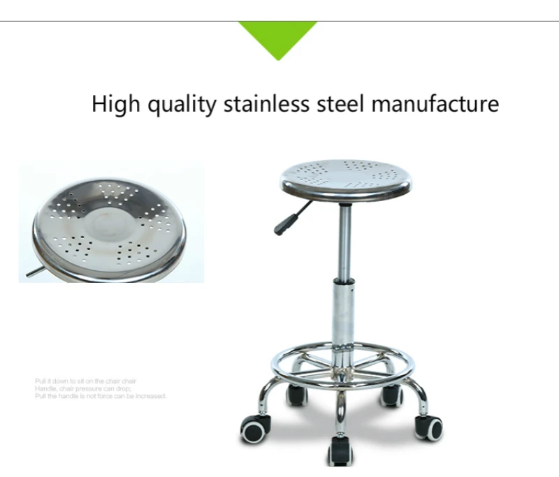 Stainless Steel Bar Chair with Footrest Lifted Haircut and Makeup Stool Meeting Seat Simple Rotated Slidable Factory Staff Stool Stainless Steel Bar Chair with Footrest Lifted Haircut and Makeup Stool Meeting Seat Simple Rotated Slidable Factory Staff Stool