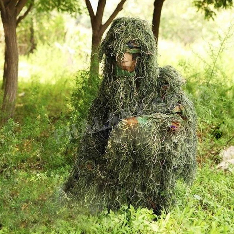 Охотничий снайпер тактическая военная куртка игровая Ghillie костюм-Adult3D охотничий Снайпер Пейнтбол страйкбол Лесной Камуфляж/Камуфляж