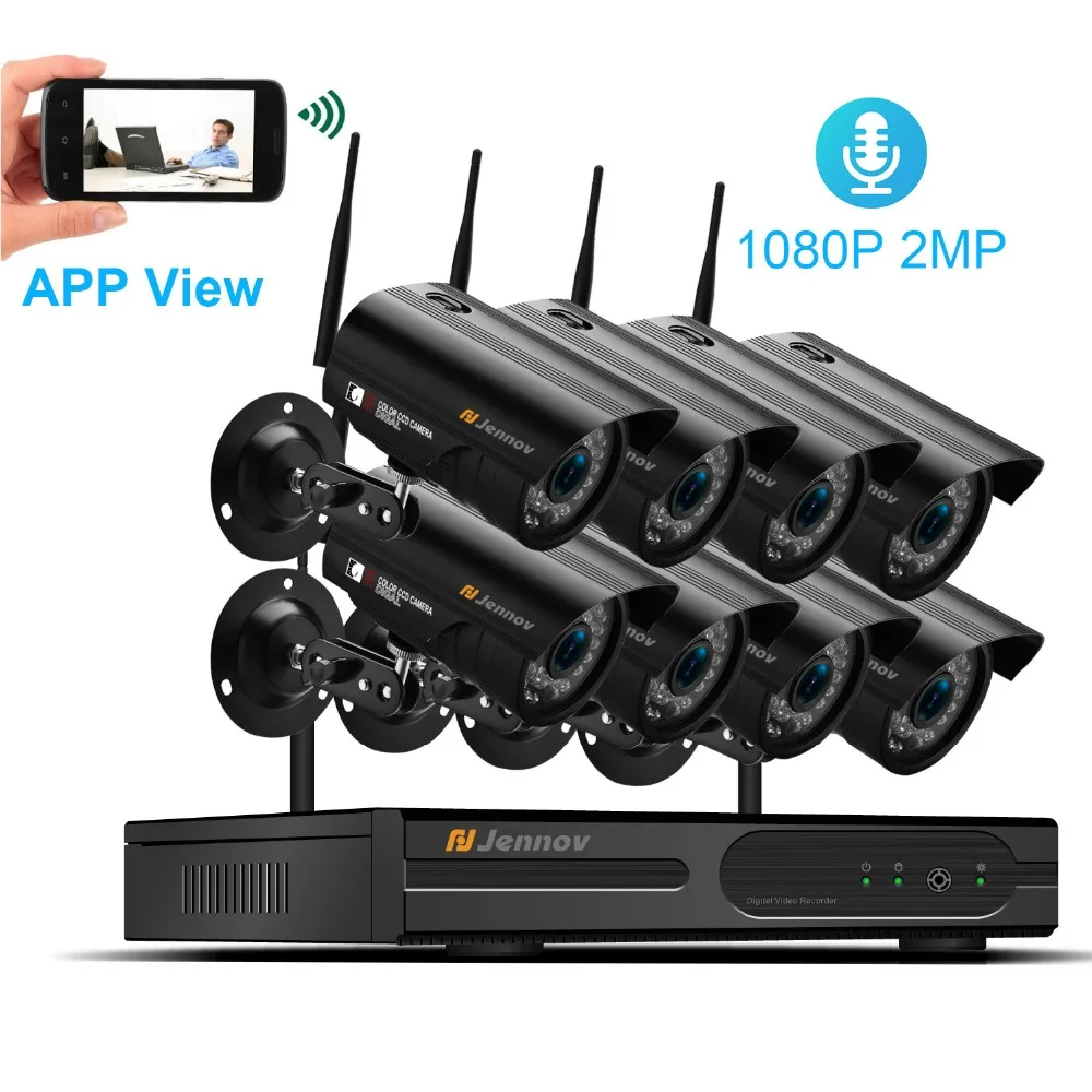 

Einnov 8Ch 1080P Wireless Home Security CCTV Camera System Audio Record 2MP Ip Cam wifi Video Surveillance Kit Set wi-fi Camara