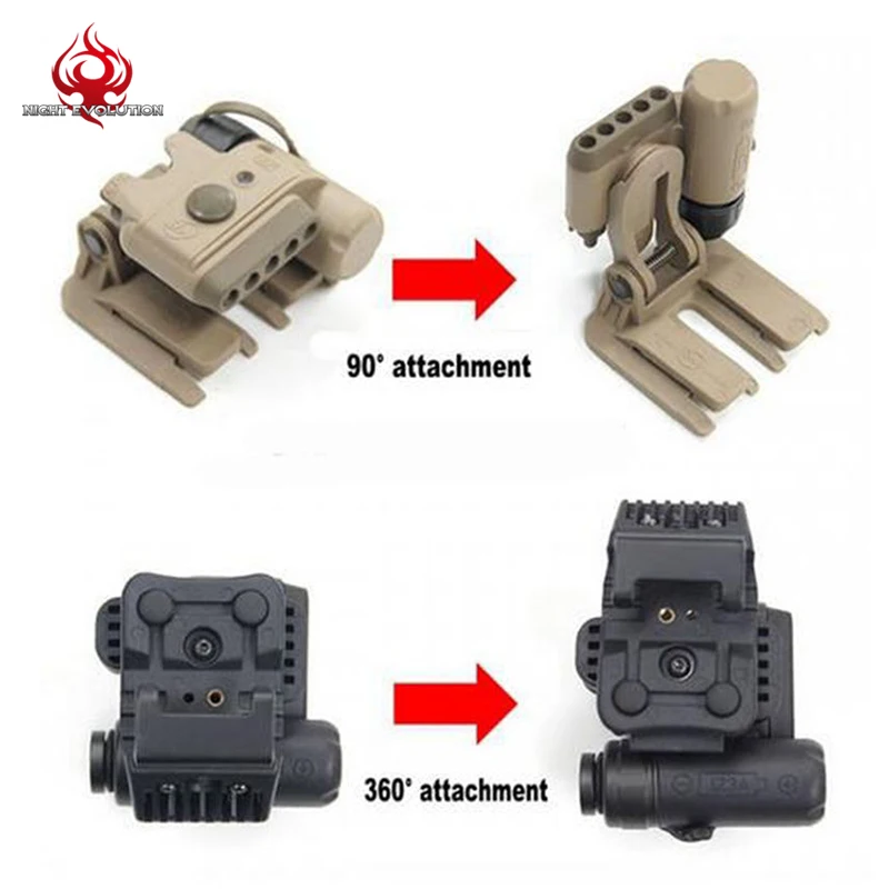 Evolução da Noite Capacete Tático Conjunto 3 Airsoft Branco & Vermelho Infravermelho Led Arma Lanterna 360 Girar Preto Tan Luz Gen 4 Cheap Luzes de armas