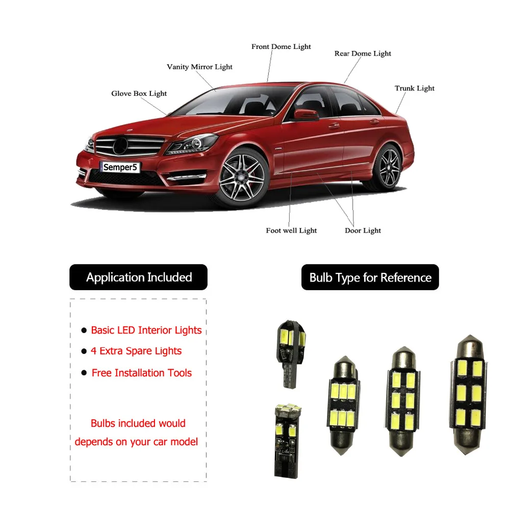 10 шт.. белые светодиодные с canbus автомобиля интерьерные огни upgrade Kit для 2004 2009 Mazda 3