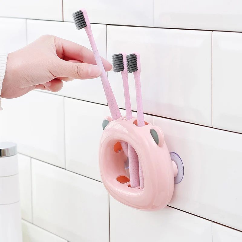 1PC Sucker ToothBrush Hooks Portable Home Organizer Toothbrush Holder Rack Shaver Plastic Bathroom Accessories Wall Mounted Type