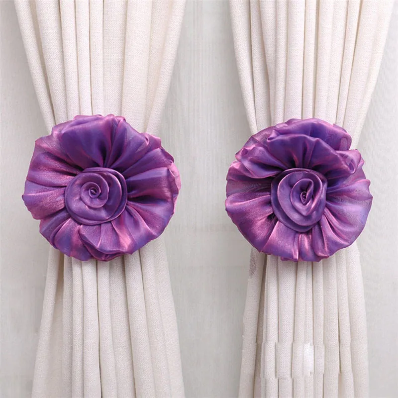 

1Pair Rose Flower Window Curtain Tieback Buckle Clamp Hook Fastener For Room Bathroom Decor Happy Gifts Colorful Home Decor L4