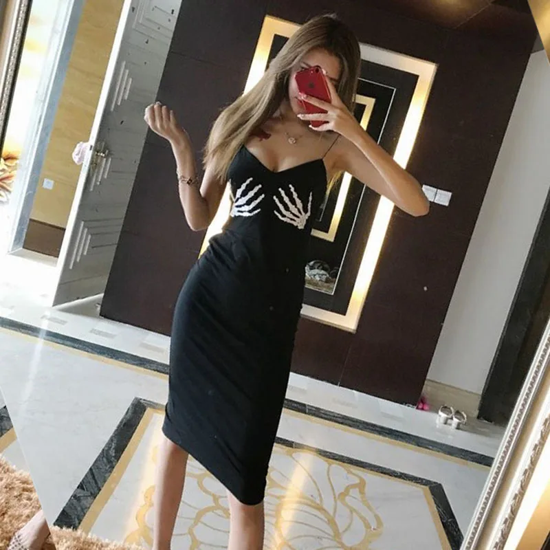 Erdaoben Женская Бандажное платье длиной до колен v-образным вырезом Bodycon призрак