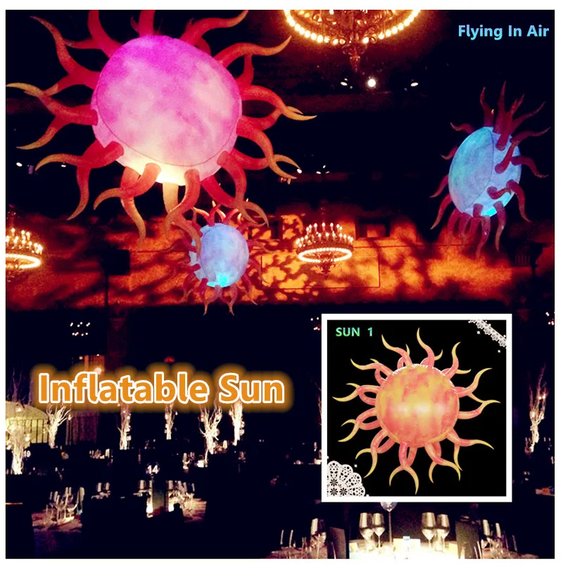 

2m Decorative RGB LED Inflatable Sun for Party, Club and Event Decor