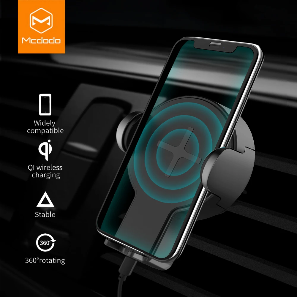 

Mcdodo Car Mount Qi Wireless Charger For Samsung iPhone XS Max X Quick Charger Fast Charging Car Holder Stand Wireless Universal