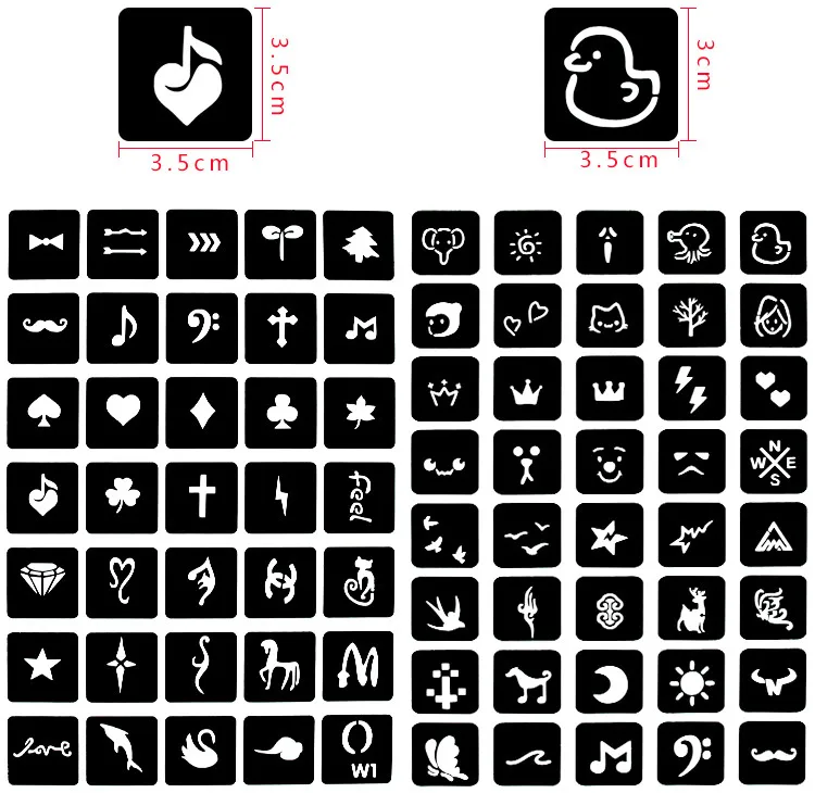 70 шт хна трафарет для татуировки с блестками временный похор Татуировка боди-арт Шаблон трафарет для аэрографа