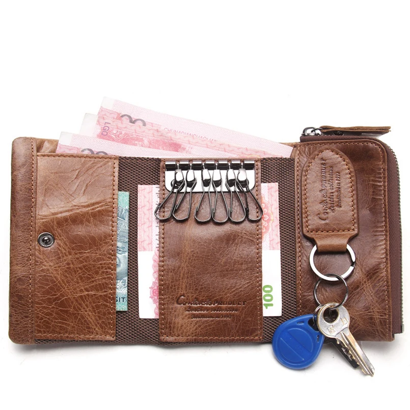 Контактный мужской кошелек, натуральная кожа, ключница, Автомобильный ключ, портмоне, чехол, держатель для ключей, кошелек, органайзер, сумка, маленький портфель