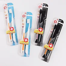 Экологичная бамбуковая зубная щетка из древесного угля бамбуковая зубная щетка мягкая черная белая 2 шт./упак