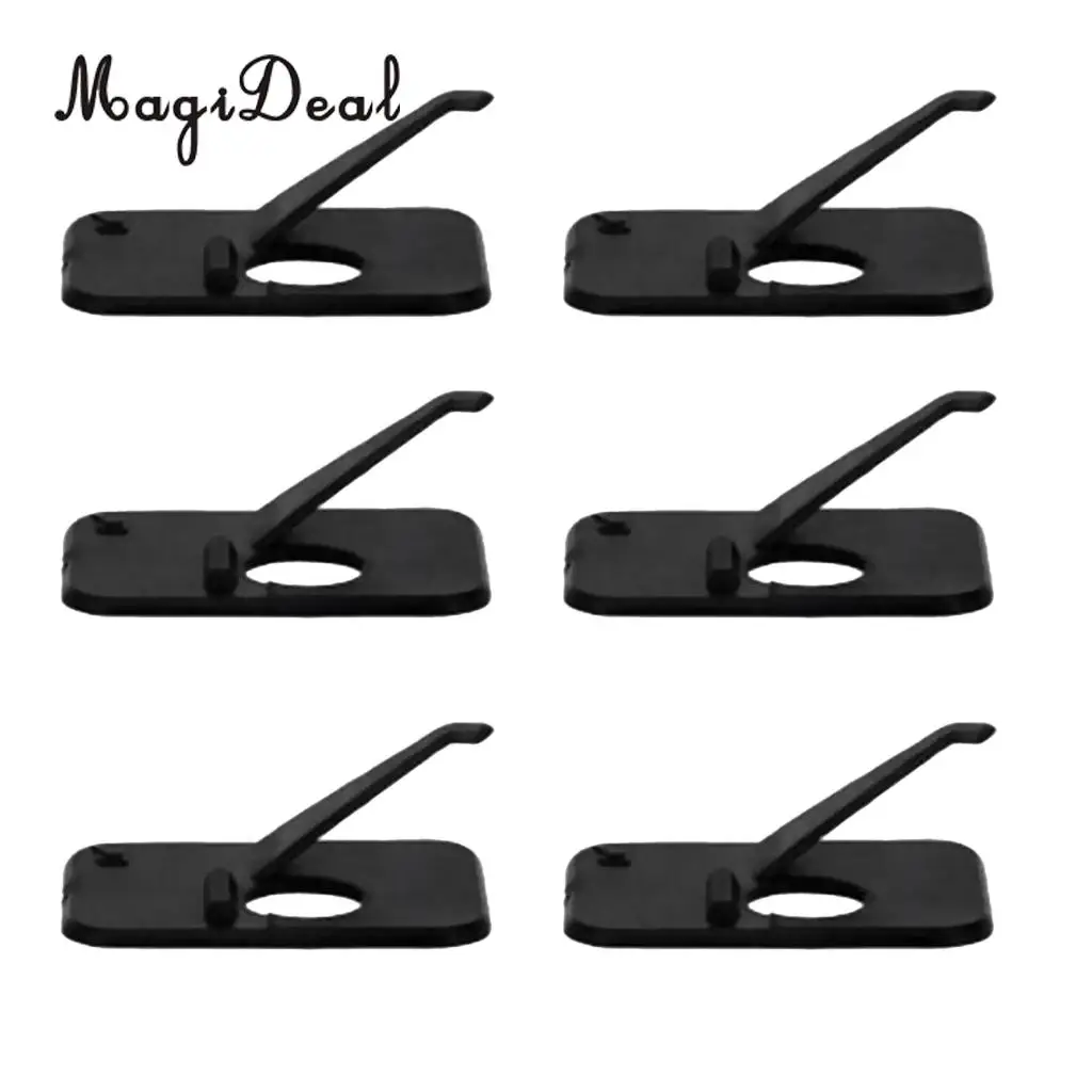 MagiDeal Professional 6Pcs Shooting Hunting Archery Recurve Bow Plastic Adhesive Arrow Rest Left / Right Hand 3 x 2 x 1cm Black