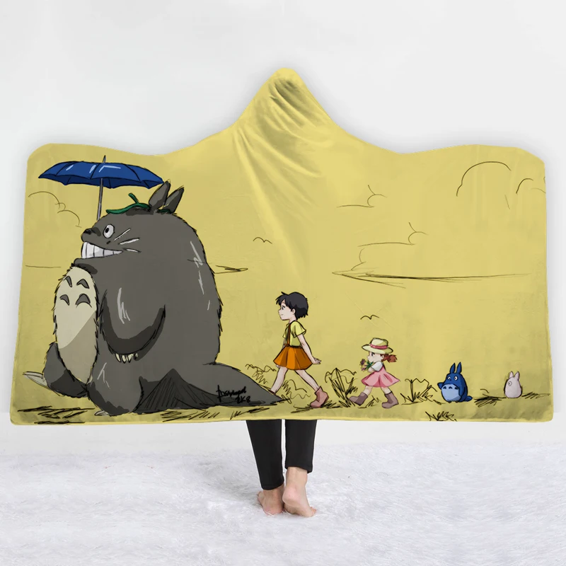 EHOMEBUY New Arrival 3D Hooded Blankets Home Adults Portable Cartoon