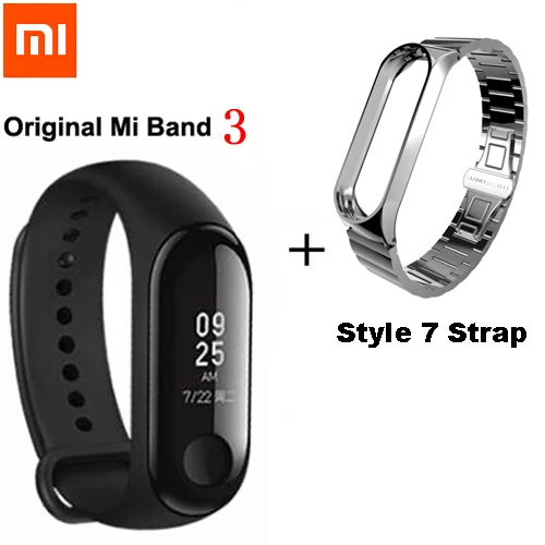 Xiaomi mi Band 3/mi band 2 умный Браслет фитнес-браслет mi Band большой сенсорный экран OLED частота сердечных сокращений сообщения Smartband - Цвет: Add Style 7 Strap