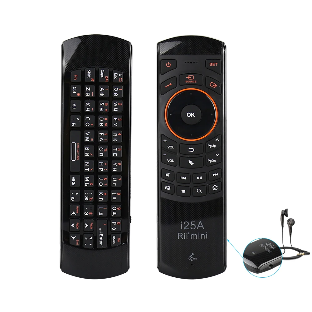 comprar Original Fly Mouse Teclado Russa i25a rii 2.4G Mini Sem Fio com Áudio para PC, HTPC, Caixa de TV Android