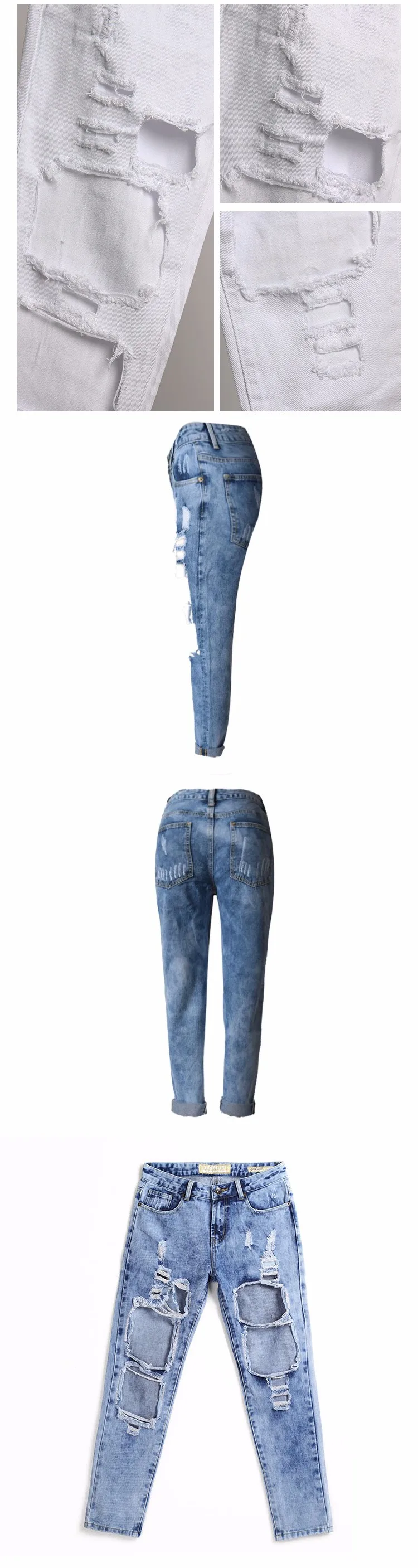 Новые модные джинсы женщина рваные джинсы для женщин джинсы femme отверстие джинсовые брюки поцарапанные mujer sobretudo feminino