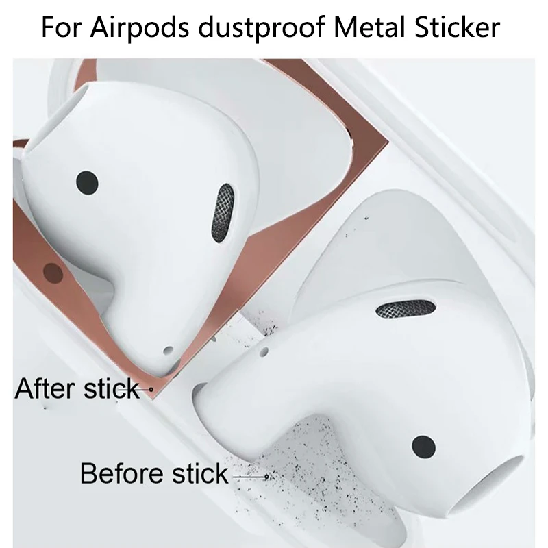 Металлическая защита от пыли для AirPods защитная наклейка пылезащитный чехол