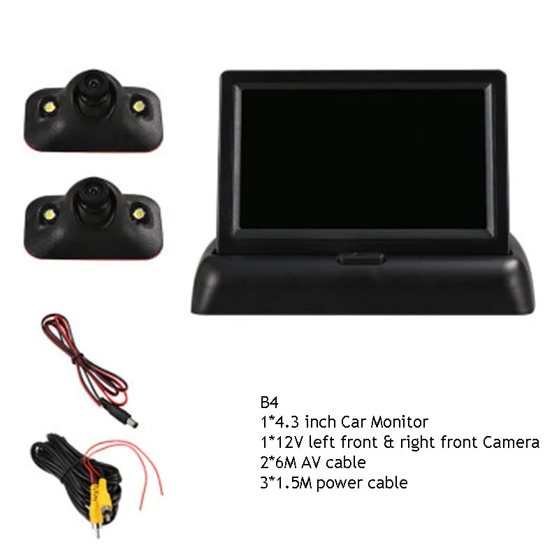 Складной автомобильный мини монитор заднего вида HF 480X272P 4 3 дюйма HD с камерой TFT ЖК
