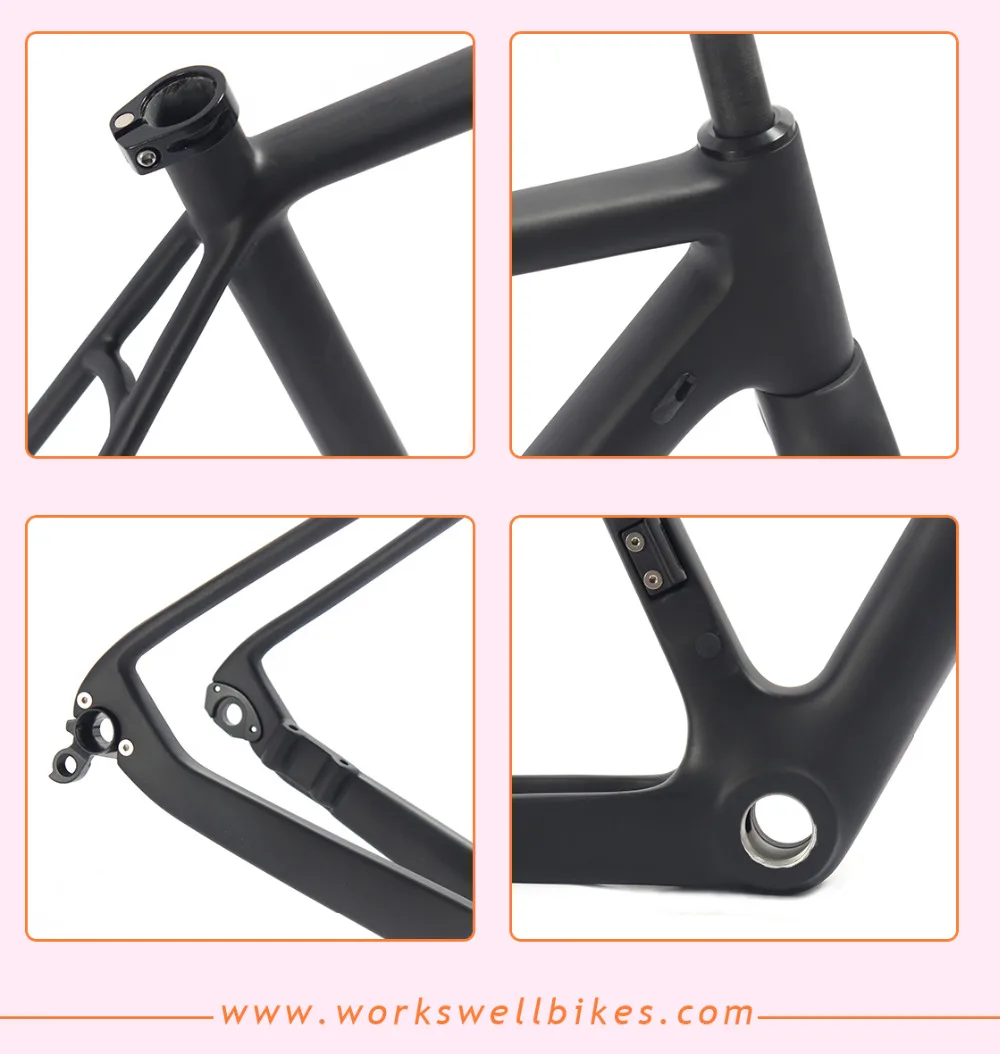 Clearance Gravel frame thru axle brake cyclocross bike internal cable route di2 carbon cyclocross disc frame free Ship 8