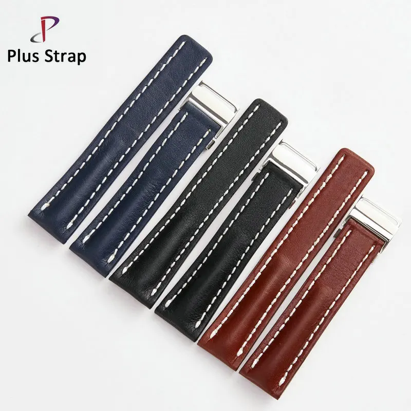 2017 Soft Cowhide Genuine Leather Watch Strap for Breitling Replacement
