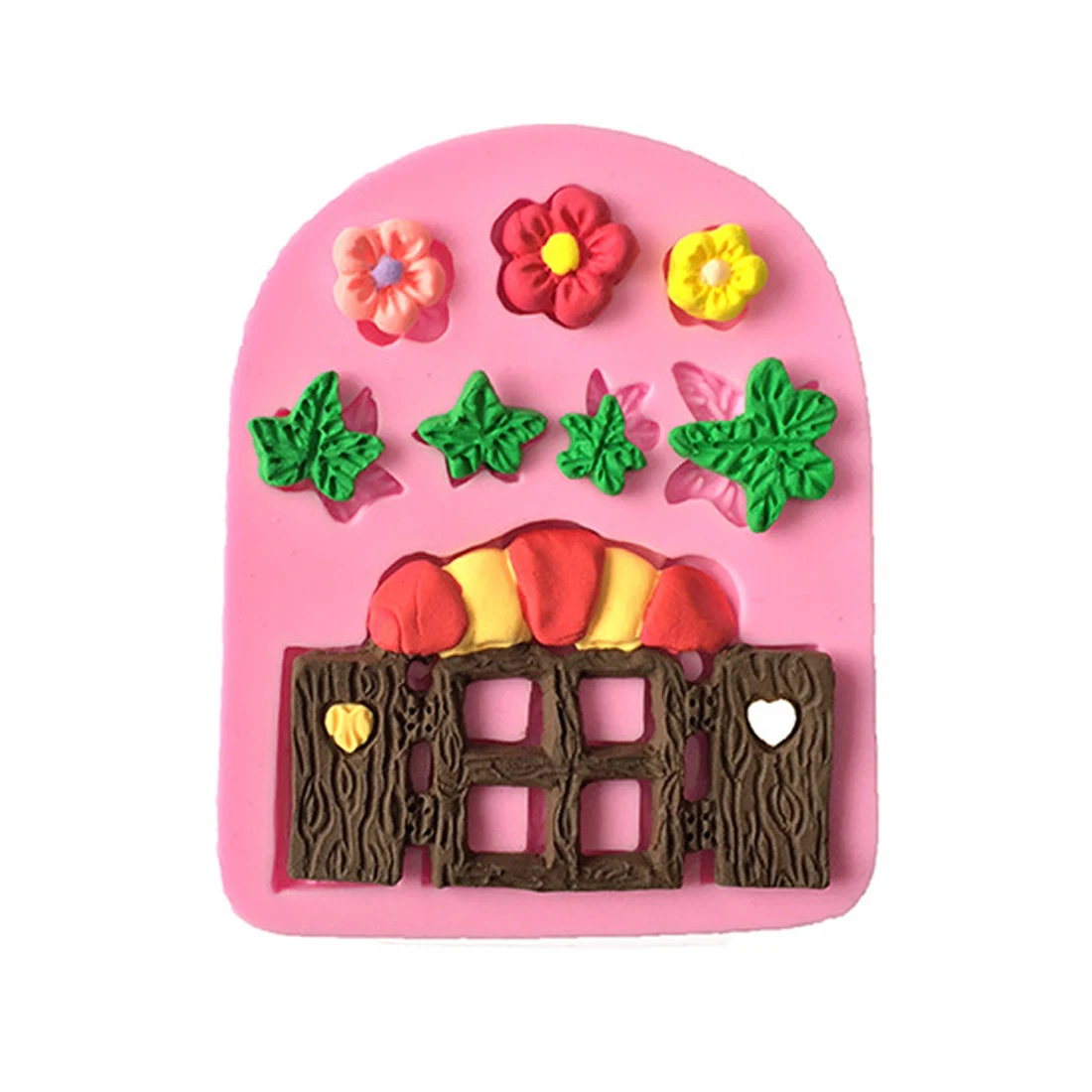 

New 3D Fairy House Silicone Molds Flower Leaf Lovely Snail Mushroom Fondant Chocolate Candy Mold Cake Decorating Tools Baking