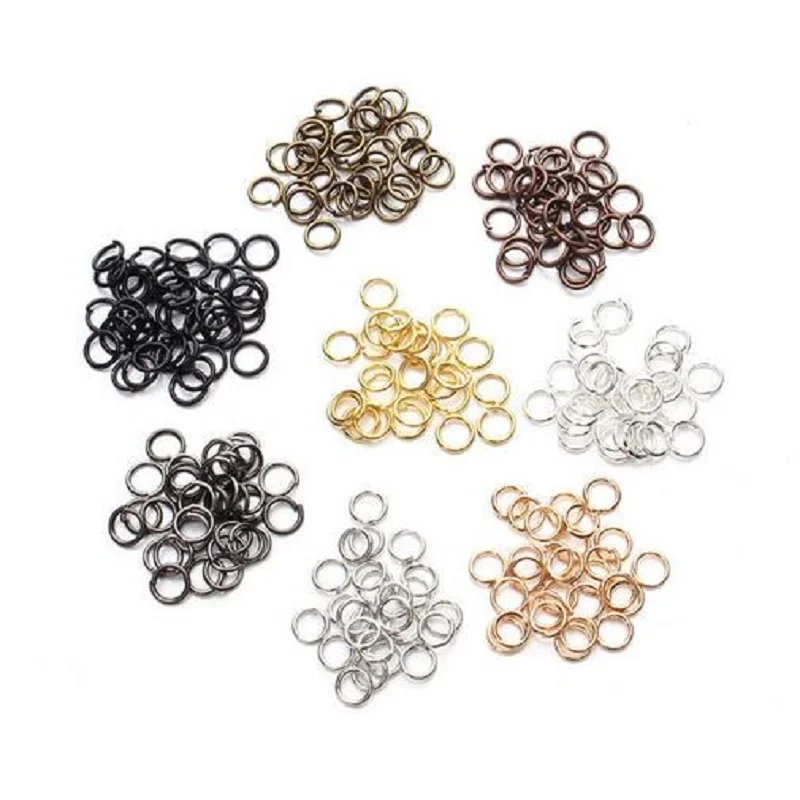 

200pcs/lot 4/5/6/7/8/10mm Jump Rings Single Loops Open Jump Rings & Split Rings Silver/Gold/Bronze/Black For DIY Jewelry Finding
