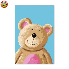 Цифровая картина маслом плюшевый медведь кукла подарок декор для спальни