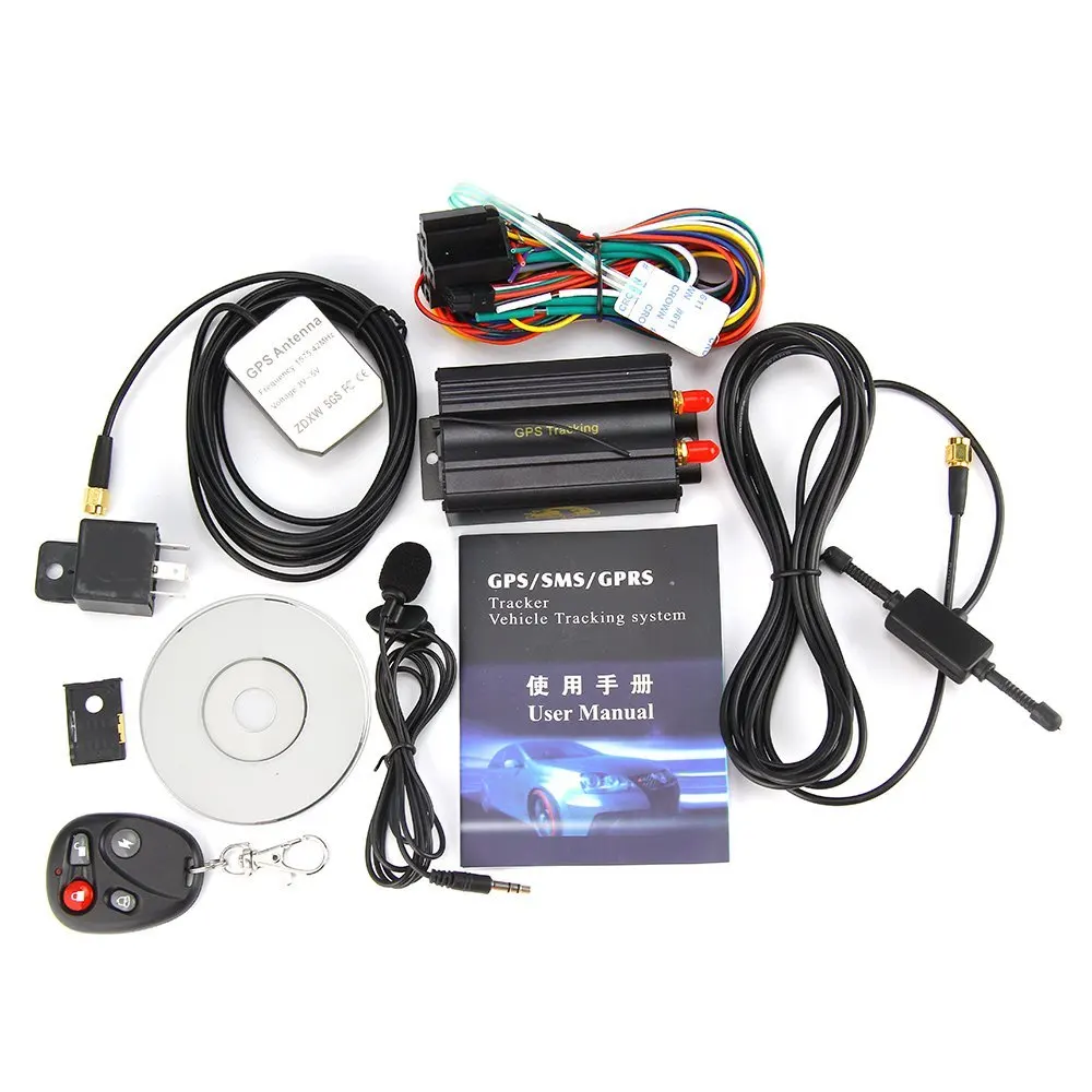 Universal Car GPS Tracker TK103B GPS GSM GPRS Vehicle Locator Remote Control SD SIM Card Anti-theft 103 PC&web-based GPS system