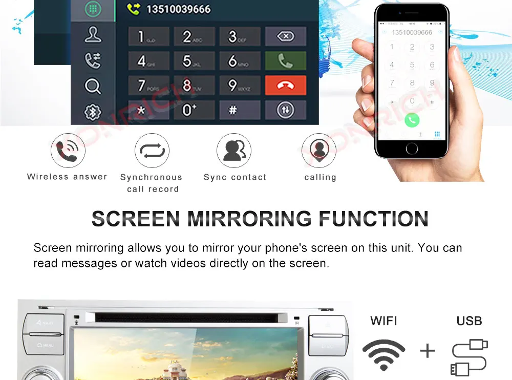 Discount Car Multimedia Player Android 8.0 Car GPS Navi Autoradio 2 Din 7 Inch For Ford/Mondeo/Focus/Transit/C-MAX/S-MAX/Fiesta 4GB RAM 8