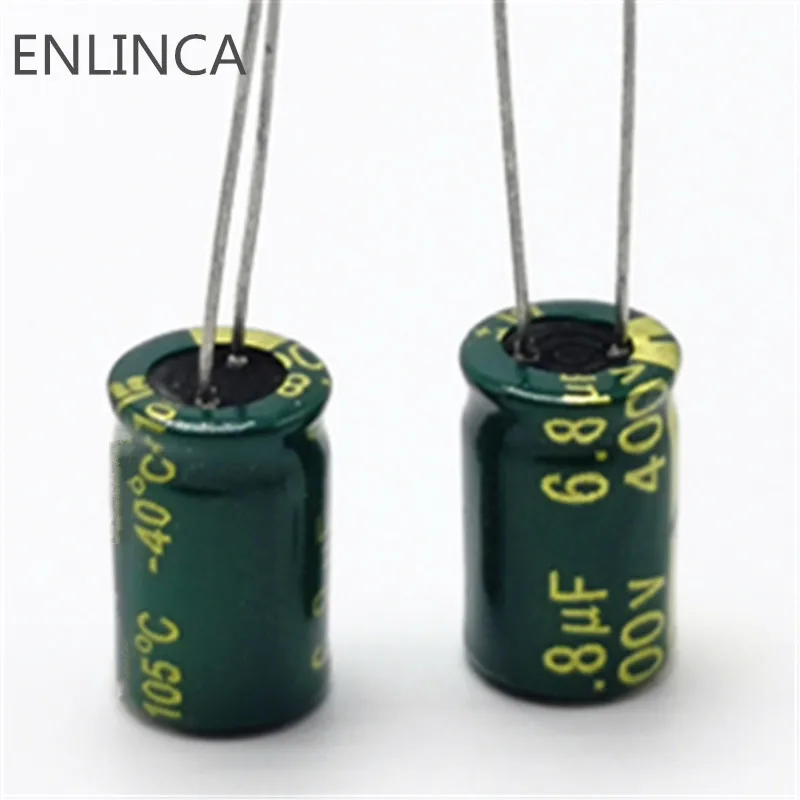 

30pcs/lot 6.8UF high frequency low impedance 400V 6.8UF aluminum electrolytic capacitor size 10*13mm S32