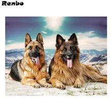 Diamond картина на заказ, вышивка крестом, животного Пособия по немецкому языку овчарка Pet 5D DIY Diamond вышивка, 3D, алмазная мозаика, Рождественские подарки