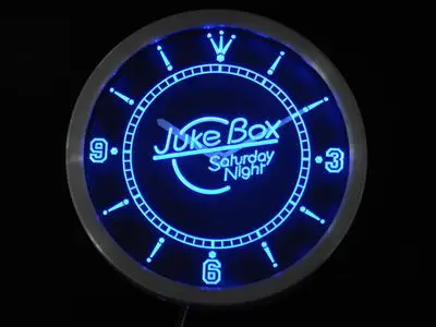 Настенные светодиодные часы nc0307 Juke Box с подсветкой | Дом и сад