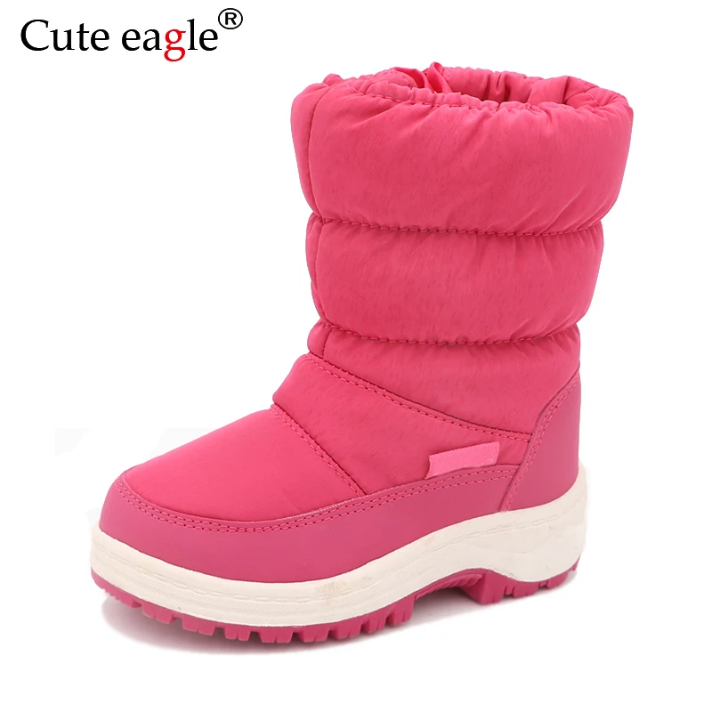 Cute Eagle Winter Girl's Nonslip Snow Boots Kids Mountaineering Skiing ...