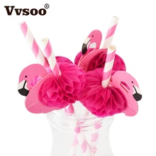 Vvsoo 10pcs Flamingo font b Paper b font Drinking font b Straws b font Wedding Decoration