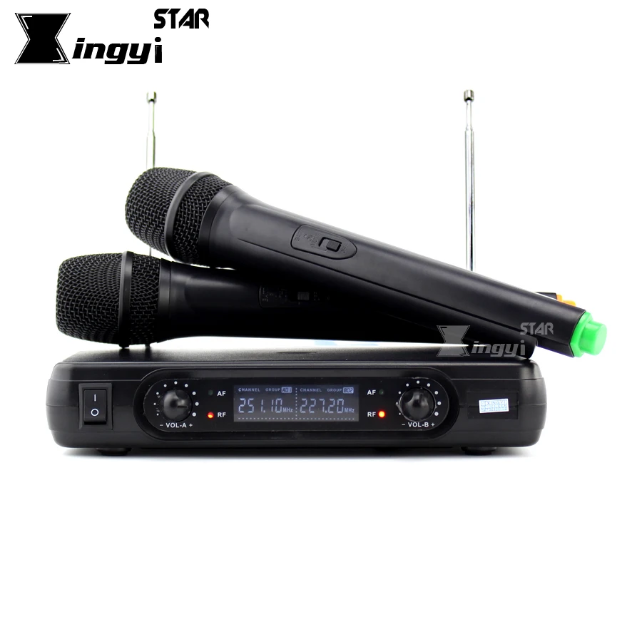 Free Shipping Wireless Microphone System Dual Handheld