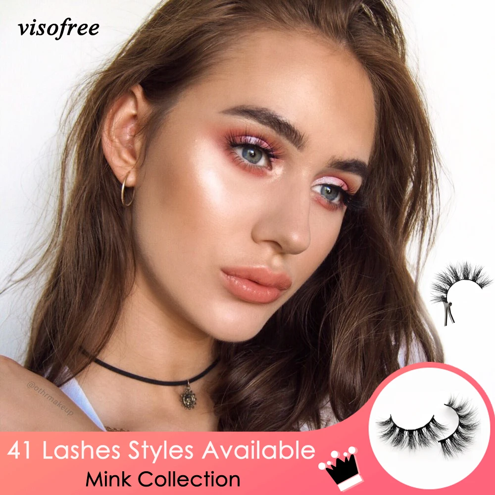 

Visofree Eyelashes Makeup Lashes Natural Long Crisscross Mink Collection Cruelty Free False Eyelashes Dramatic Soft Full Lashes
