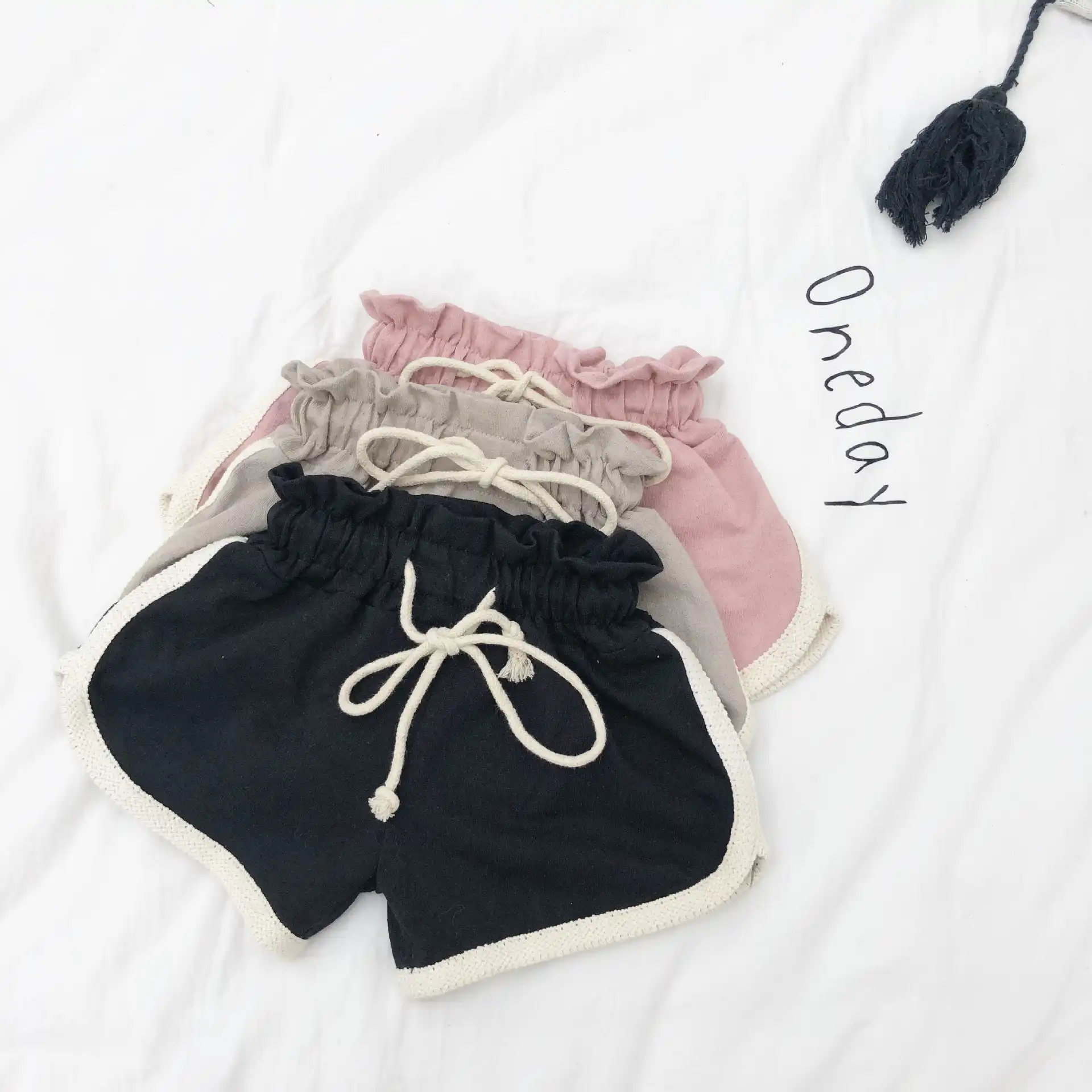 black cotton hot pants