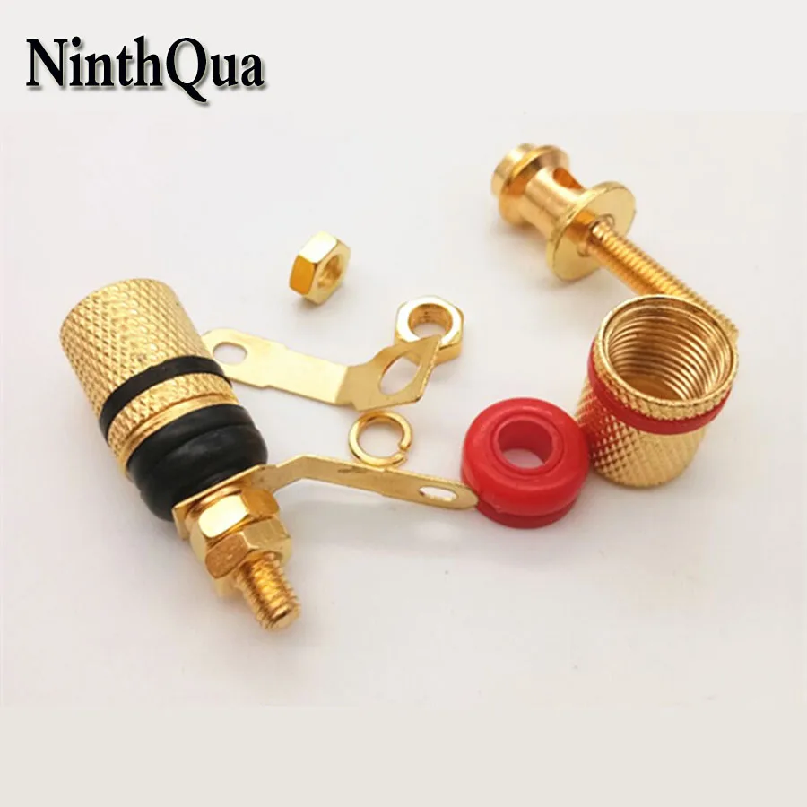 

1pcs 307 Splice Terminals socket 4MM Banana Plug Posting Copper Speaker Terminal Audio JACK Binding Posting Connector black red