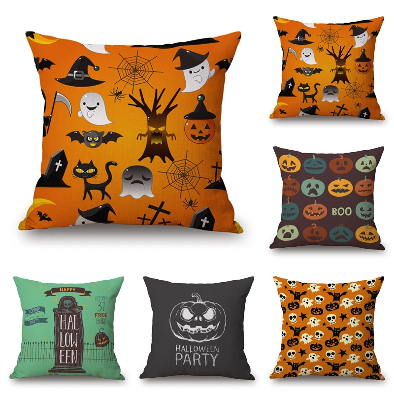 Halloween Ghosts Patterns Throw Pillow Cover Decorative Massager