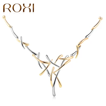 

ROXI Gold/Silver Color Metallic Choker Necklace Cross Necklaces for Women Punk Style Female Statement Necklace Party Jewelry