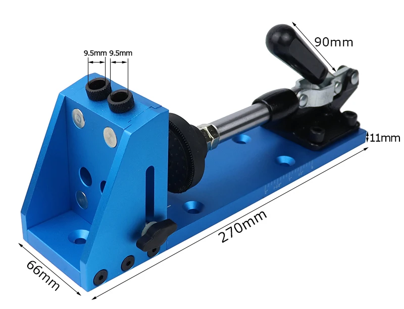 Деревообрабатывающий дюбель, джиг, набор, карманная дырочная система с 9,5 мм сверлом для дерева, перфоратор, столярные инструменты