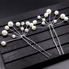 6pcs/lot Pearl Flower Wedding Bridal Hair Pins For Bride Women Prom Hairpin Head decoration Wedding Hair Jewelry Accessories