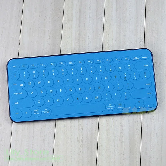 Для logitech K380 крышка клавиатуры силиконовая Водонепроницаемый настольный компьютер kyeboard защитная пленка - Цвет: Синий