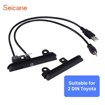 

Seicane Latest Multi-function Double Din Car Audio Refitting Cable Plug Adapter for Toyota Support USB Disk 3.5MM Audio Input