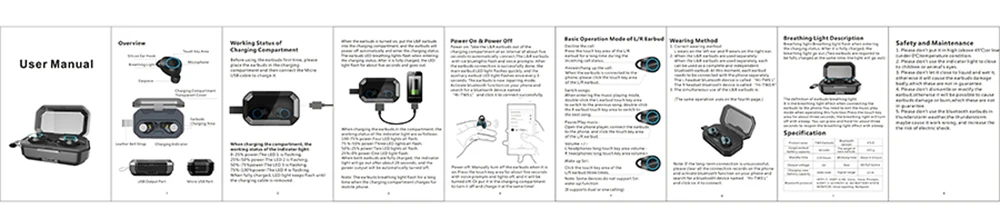 Bluetooth наушники с микрофоном водонепроницаемые туры беспроводные наушники гарнитура для занятий спортом шумоподавление Гарнитура и зарядная коробка