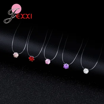 JEMMIN Transparent Rope Pendant Necklace 8 Colors Clear Cubic Zirconia 925 Sterling Silver Interface Popular Factory Price