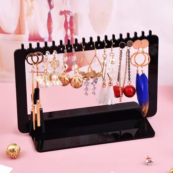 

JAVRICK 18cm Jewelry Display Rack Acrylic Rectangle Earrings Organizer Holder Stand Storage