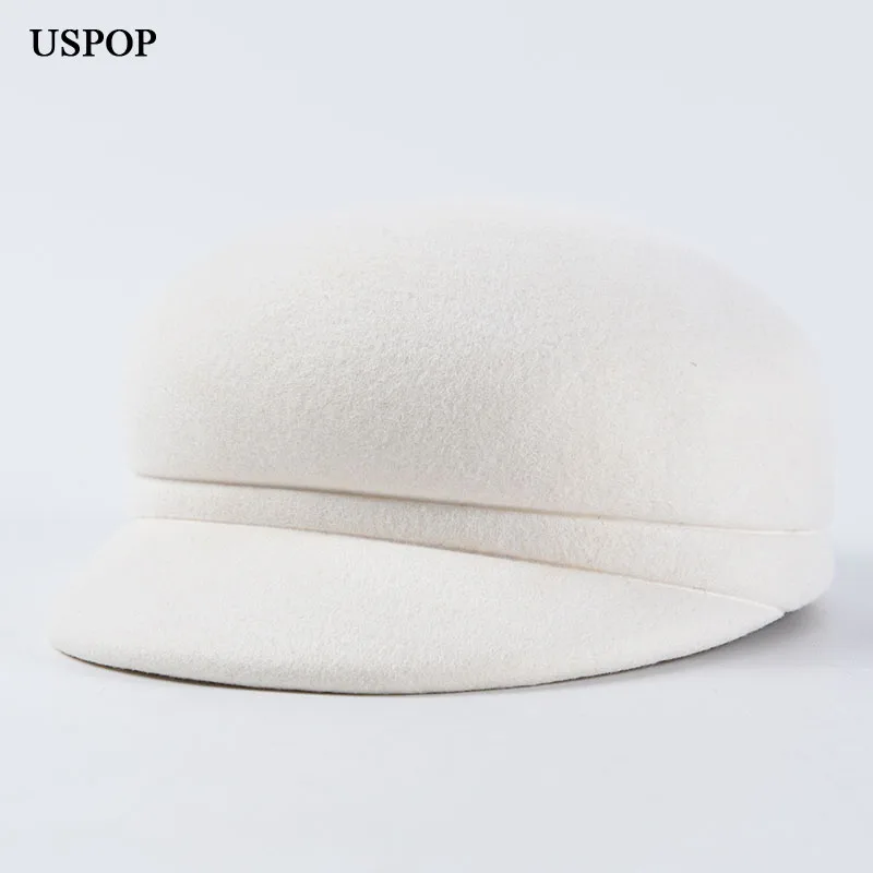 

USPOP 2019 newsboy caps for women warm thick winter hats white wool newsboy caps octagonal hat visor caps berets